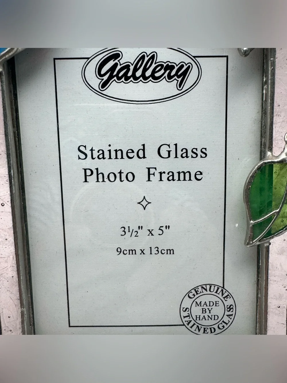 Handmade Stained Glass Hummingbird Photo Frame 3.5x5 Floral Art Glass Desk Frame